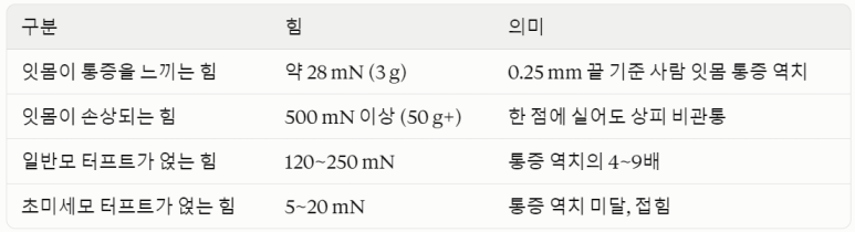 초미세모 끝 전자현미경 사진